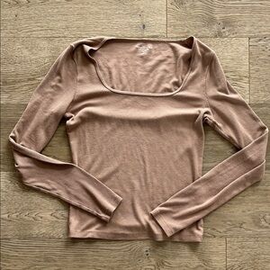 Abercrombie & Fitch Tan Long Sleeve Top